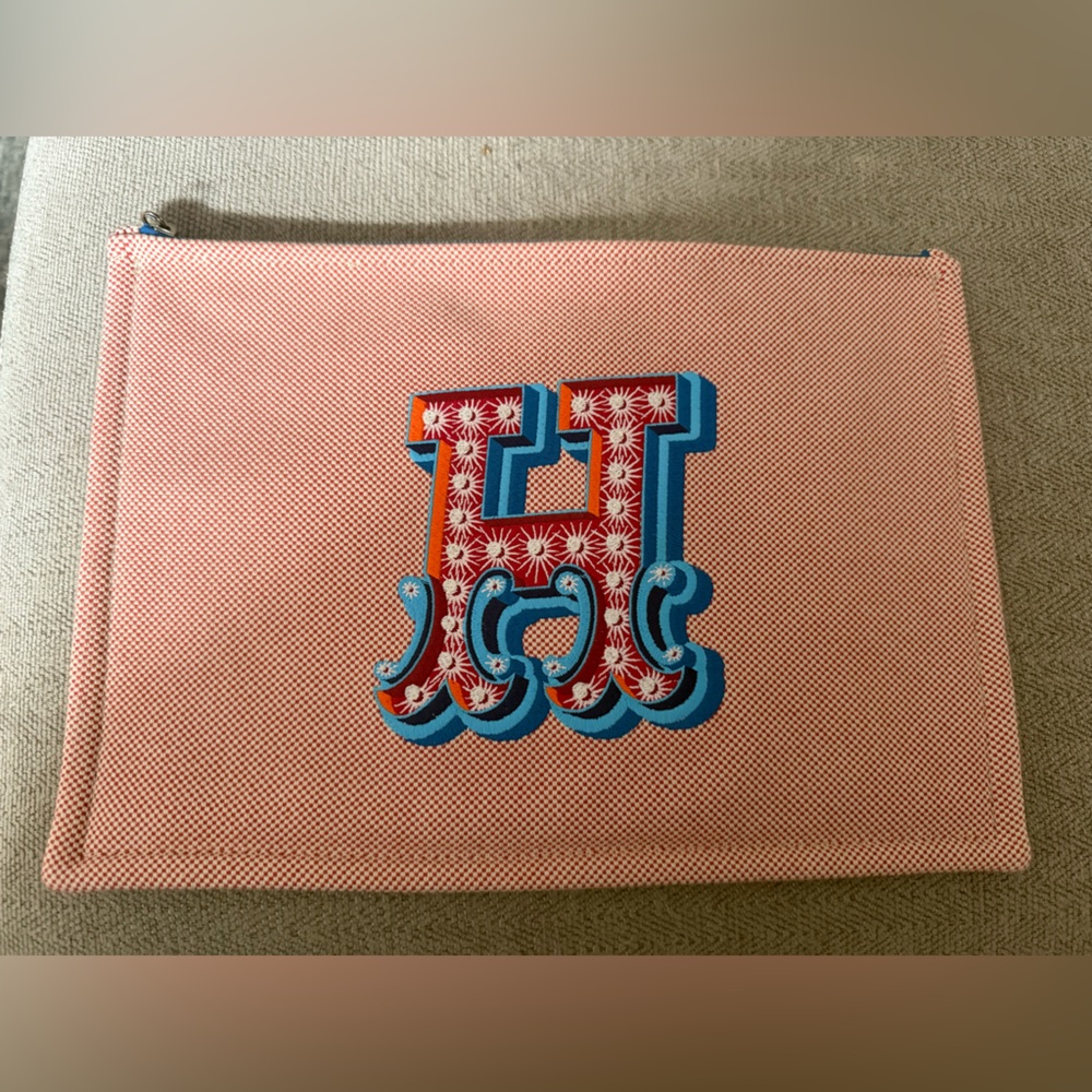 Hermes Toile H Electrique Flat Case Pouch